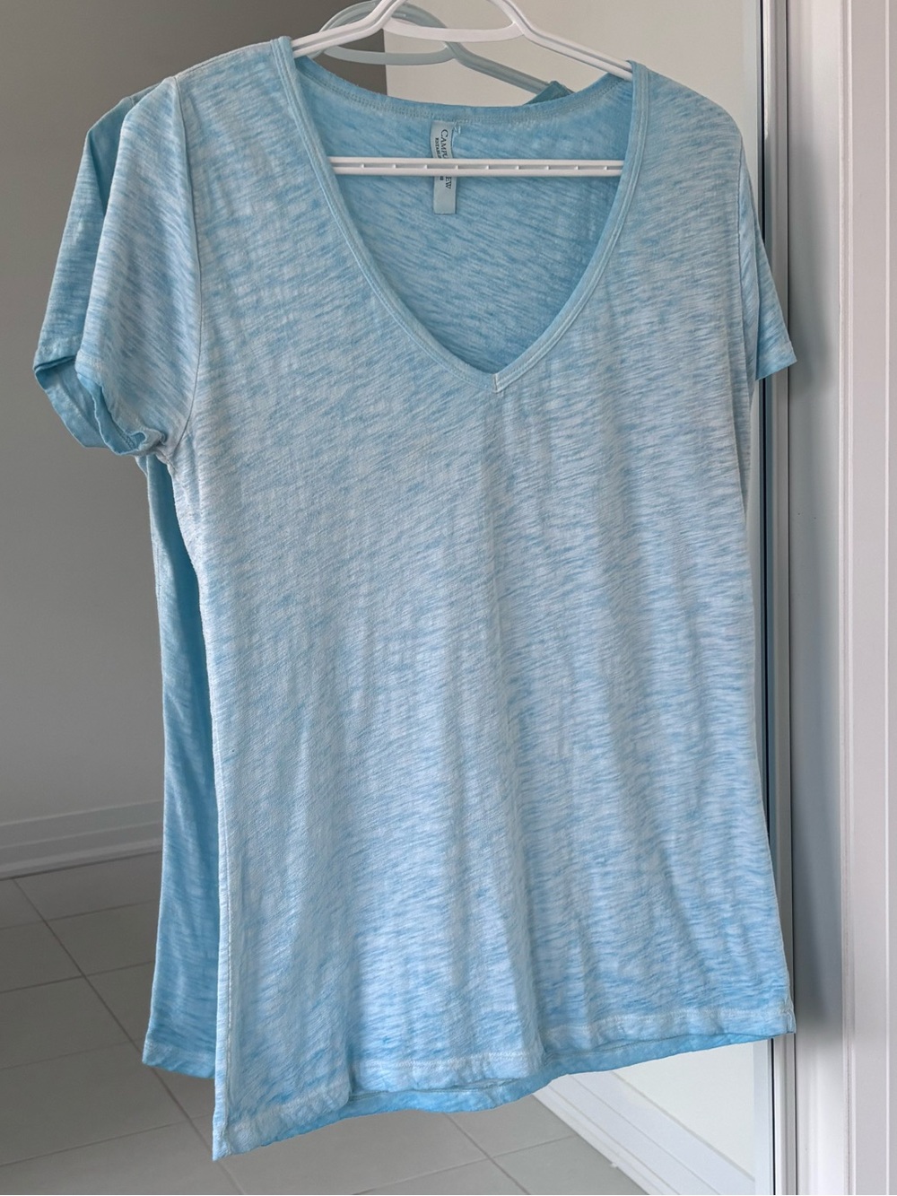 Campus Crew V-Neck Women's Tee in Blue